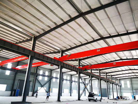 প্রিফ্যাব ইস্পাত কাঠামো ওয়ার্কশপ Q235B Q355B বৃহৎ স্প্যান ক্রেন প্রস্তুত
