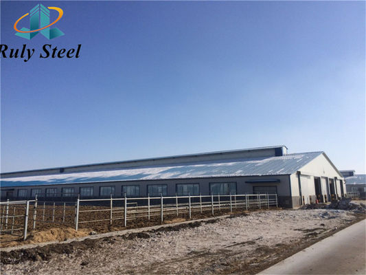 Prefab H-Beam স্টীল কাঠামো স্যান্ডউইচ প্যানেল সঙ্গে হাঁস ঘর