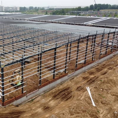 Prefab H-Beam স্টীল কাঠামো স্যান্ডউইচ প্যানেল সঙ্গে হাঁস ঘর