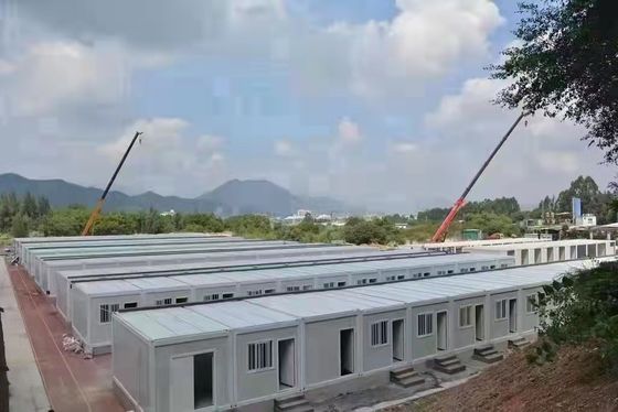 গ্যালভানাইজড ইস্পাত প্রিফ্যাব কন্টেইনার হাউস গ্লাস উল প্যানেল সহ